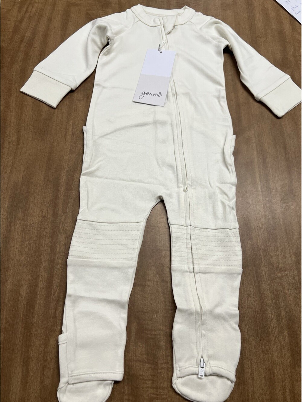 Goumi Kids Cloud Bamboo Grow With You Footie Snug Fit Sz 6-12  Months NEW Ivory
